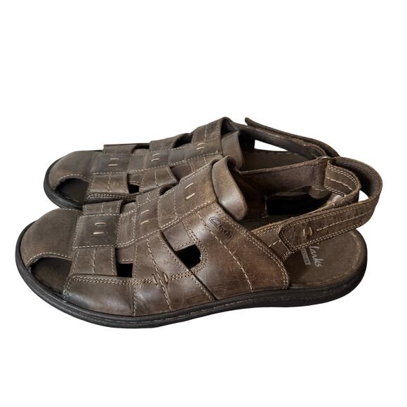 Clark’s Fisherman Sandal Mens 10 Brown Leather Brigham Cove Nubuck Outdoors main image 8